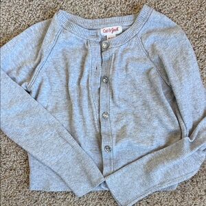 Grey cardigan with gem buttons